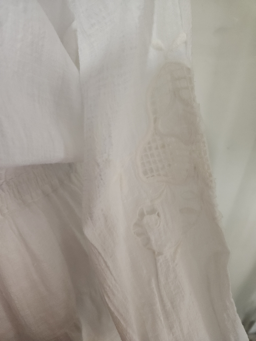 Zara White Embroidered Long-Sleeve Tiered Mini Dress - Picture 6 of 10